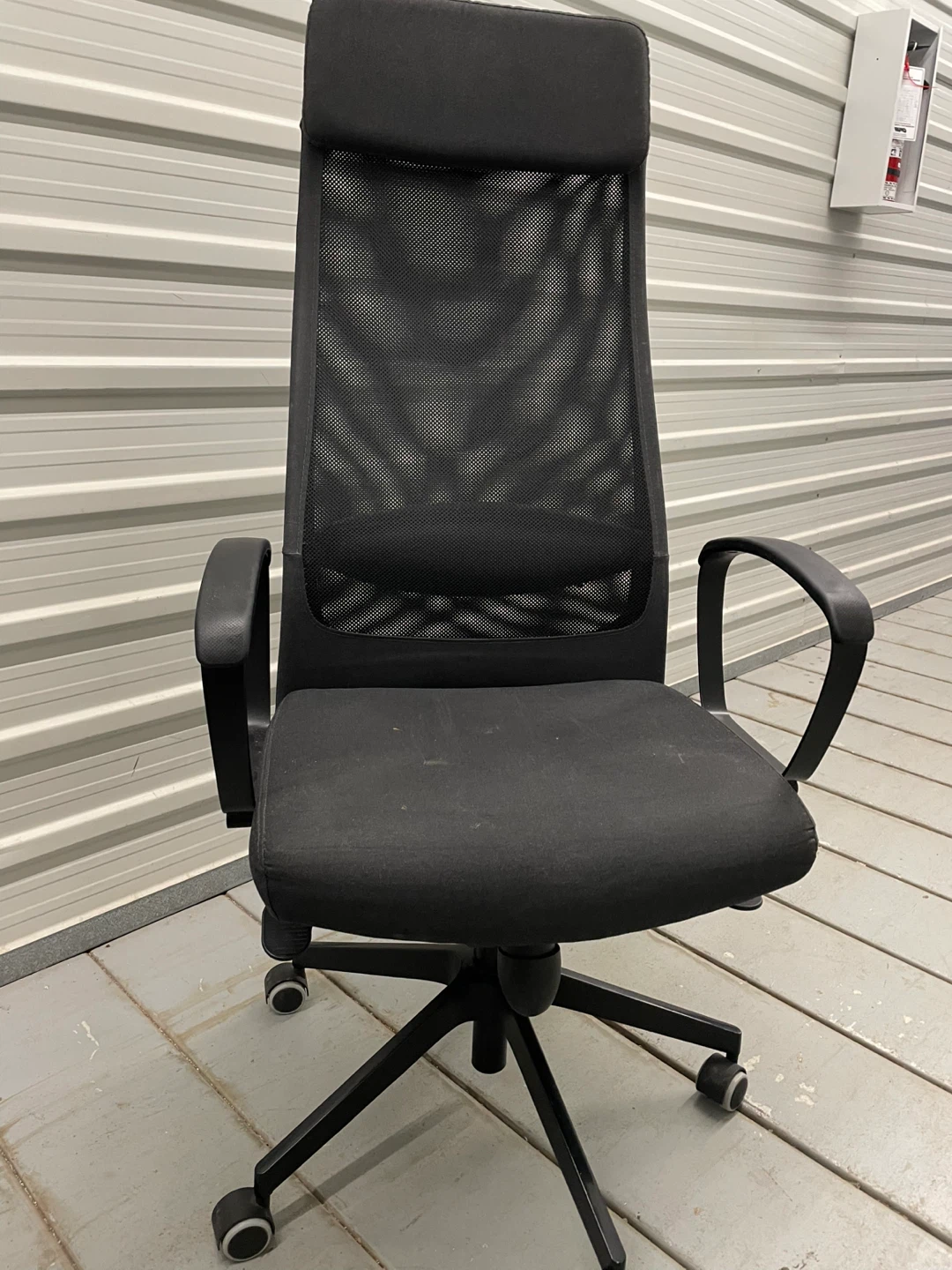 IKEA Black Office Chair with Mesh Back