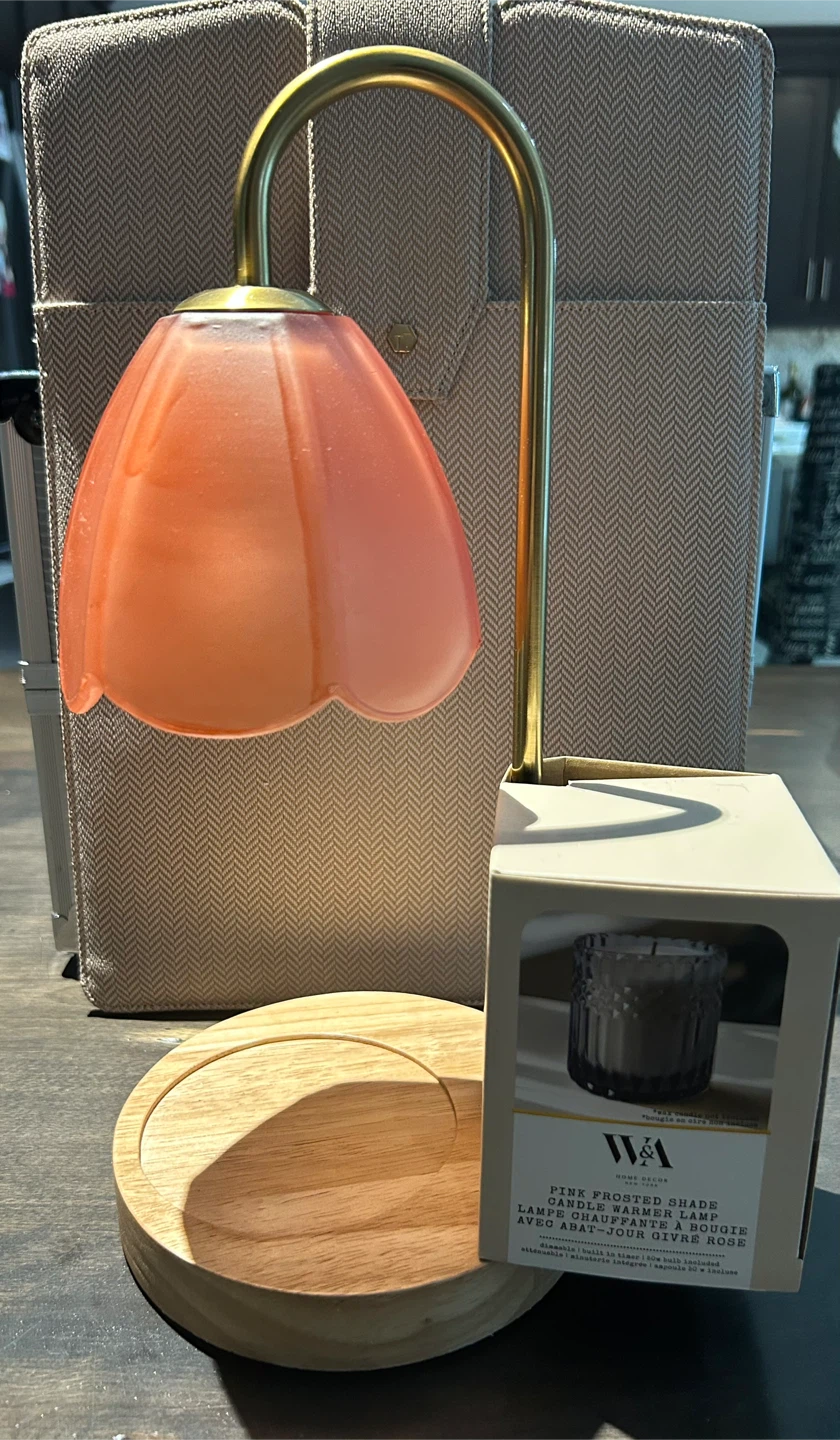 Pink Frosted Shade Candle Warmer Lamp