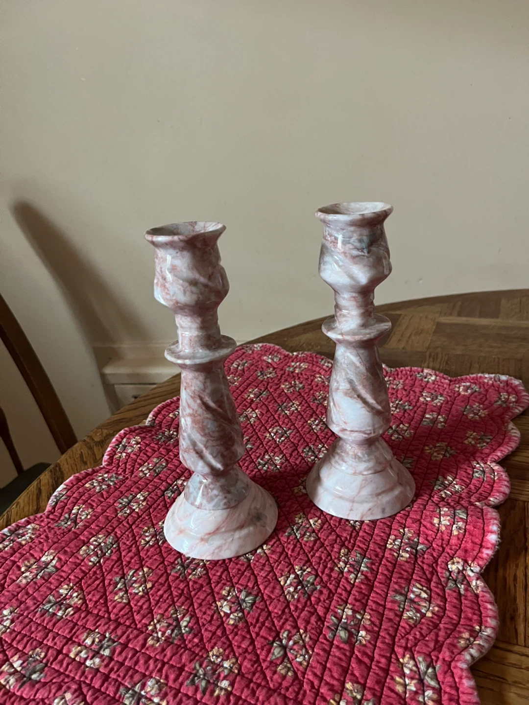 Two pairs of candlestick.. glass and marble - photo 2