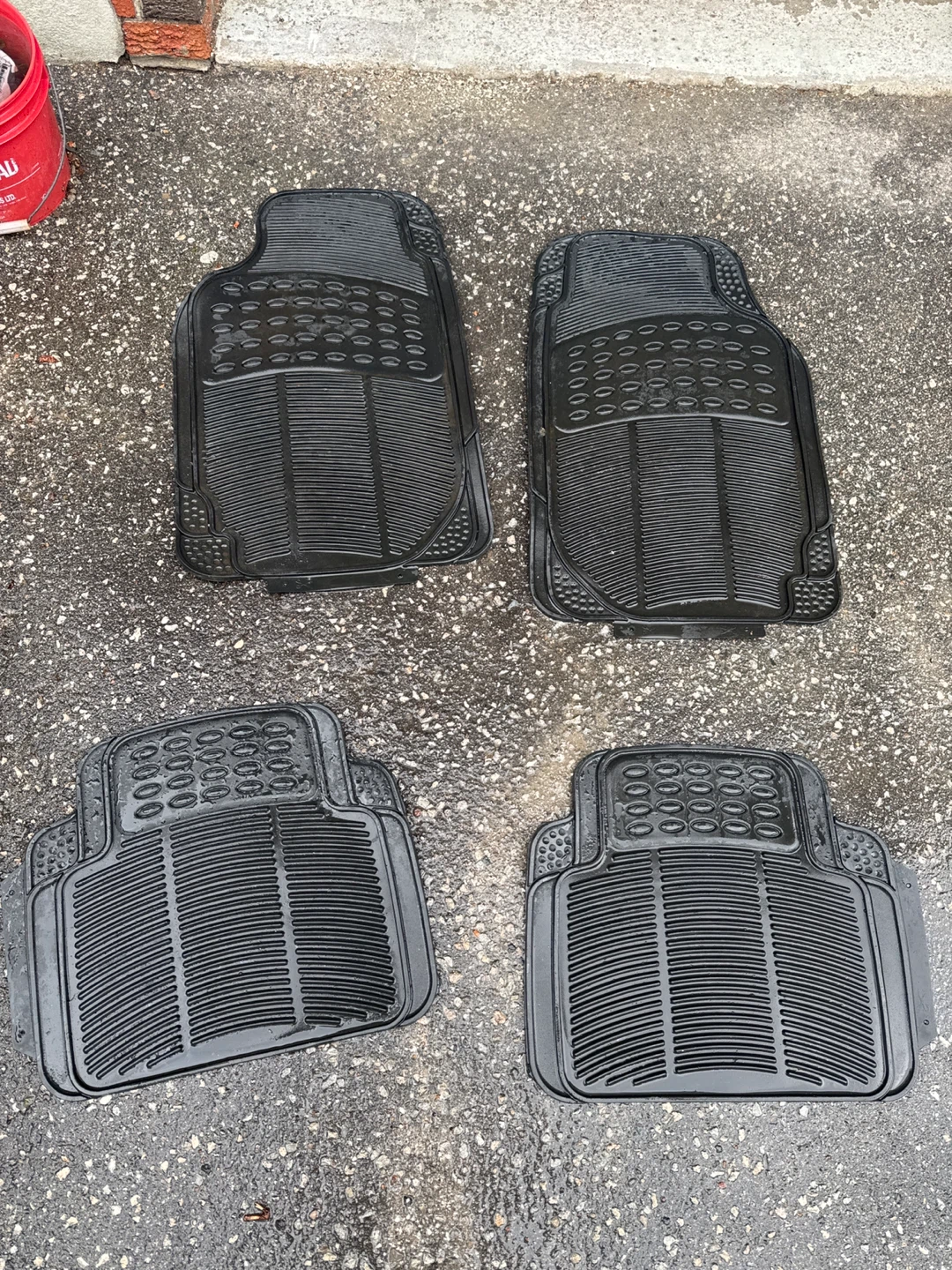 Set of 4 Black Rubber Floor Mats
