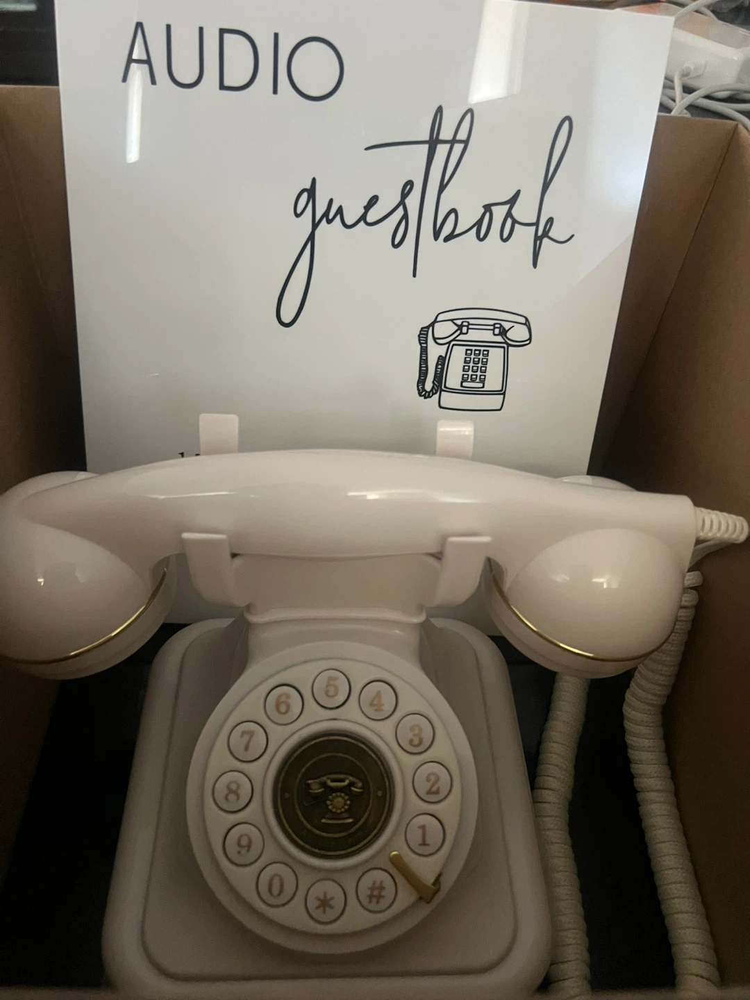 White Audio Guestbook Phone For Rent