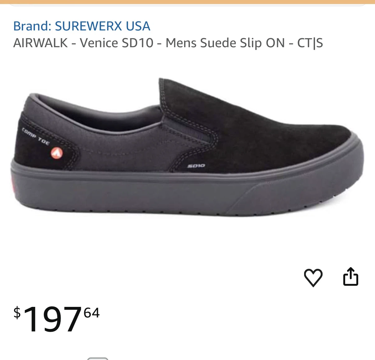 Airwalk Venice SD10 Mens Suede Slip On Shoes
