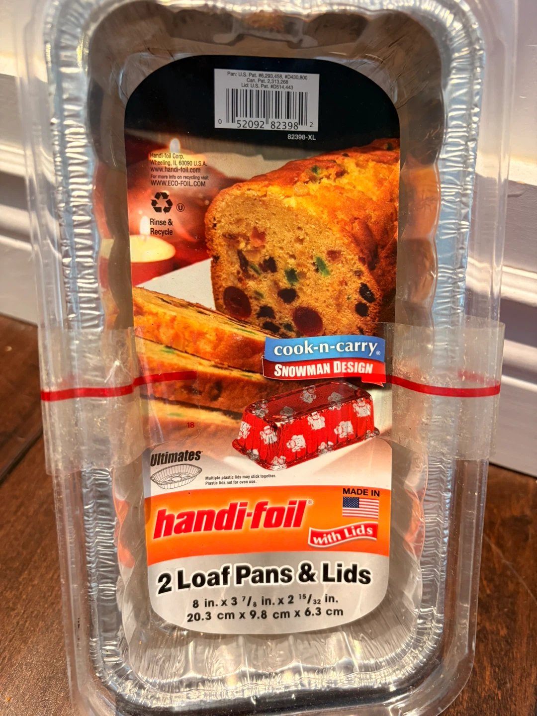 Handi-Foil 2 Loaf Pans with Lids - Snowman Design - photo 2