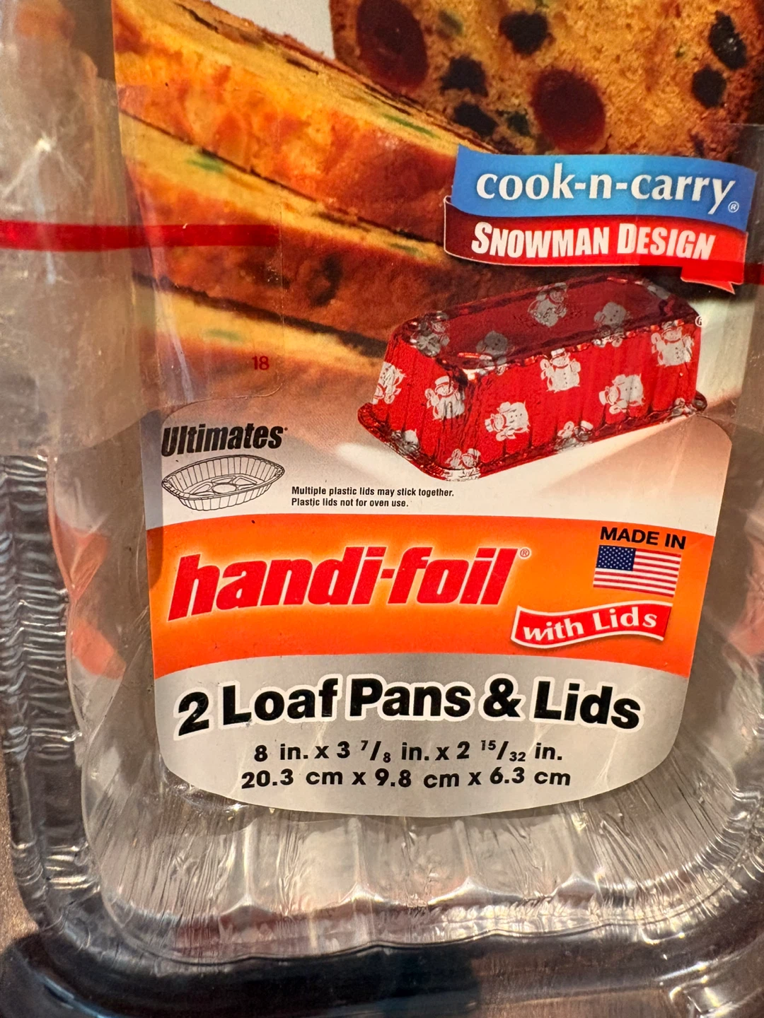 Handi-Foil 2 Loaf Pans with Lids - Snowman Design - photo 3