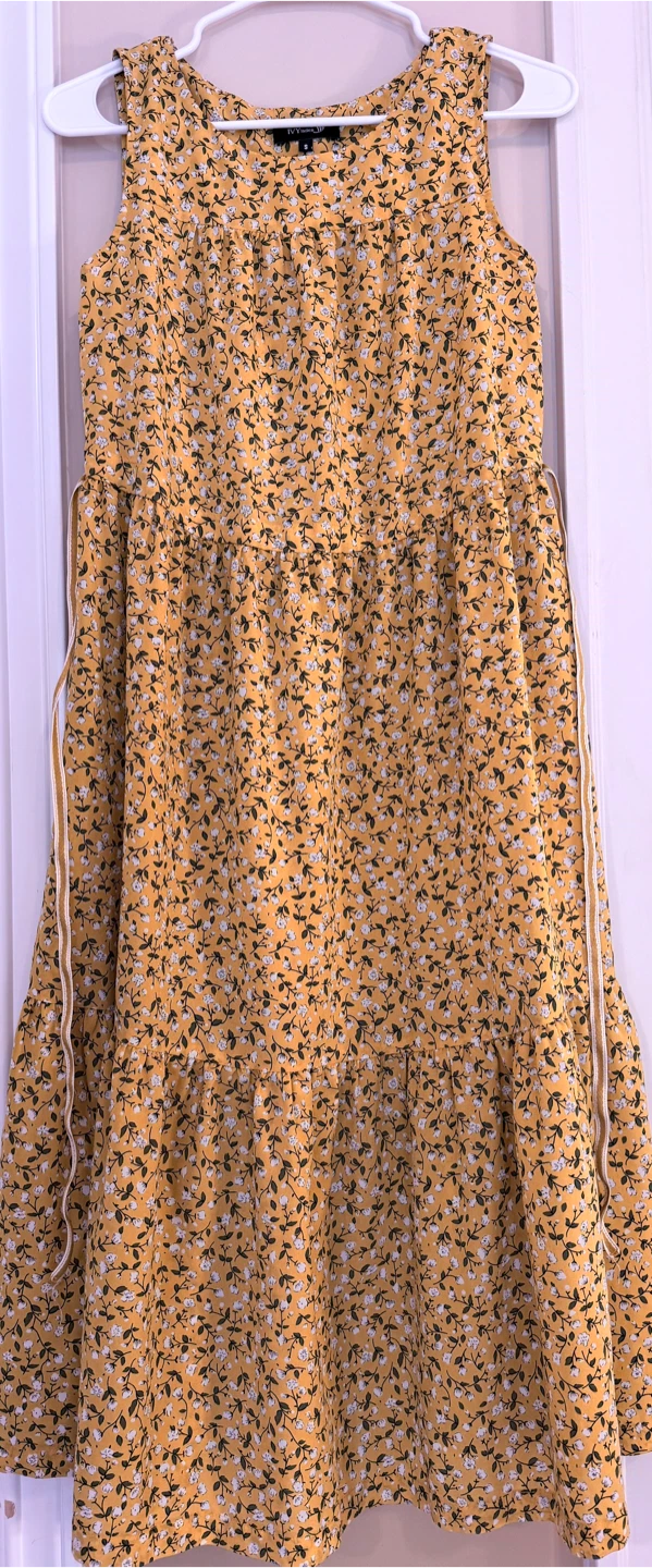 Yellow Floral Midi Dress