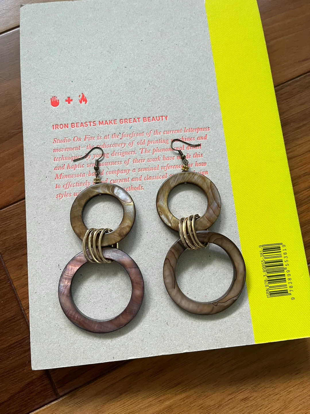 Handmade Tortoise Circle Drop Earrings