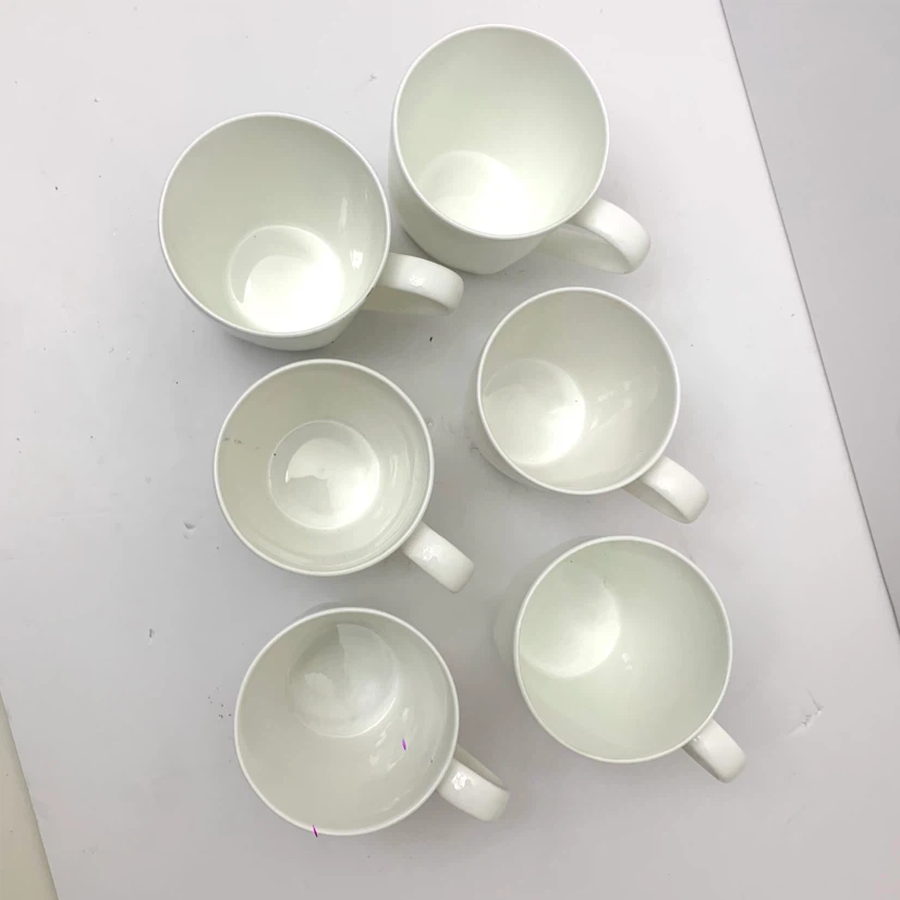 Bone China Coffee Mugs White Tea Cups Roscher Set of 5 Ceramic - photo 5