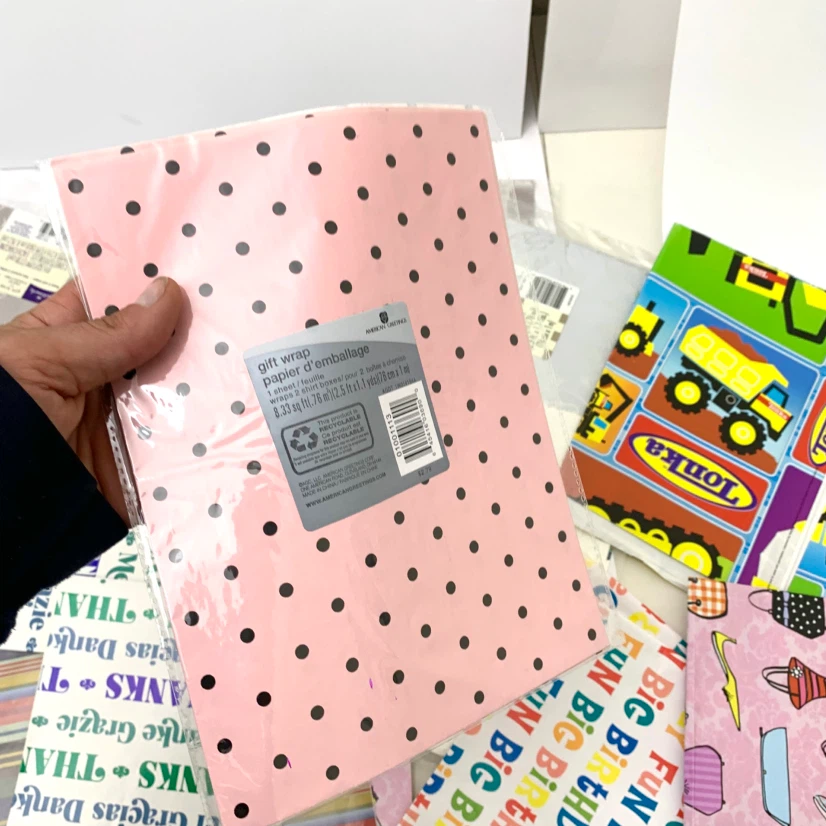 Gift Wrap Sheets Wrapping Paper Bulk Birthday Holiday Craft Lot - photo 5