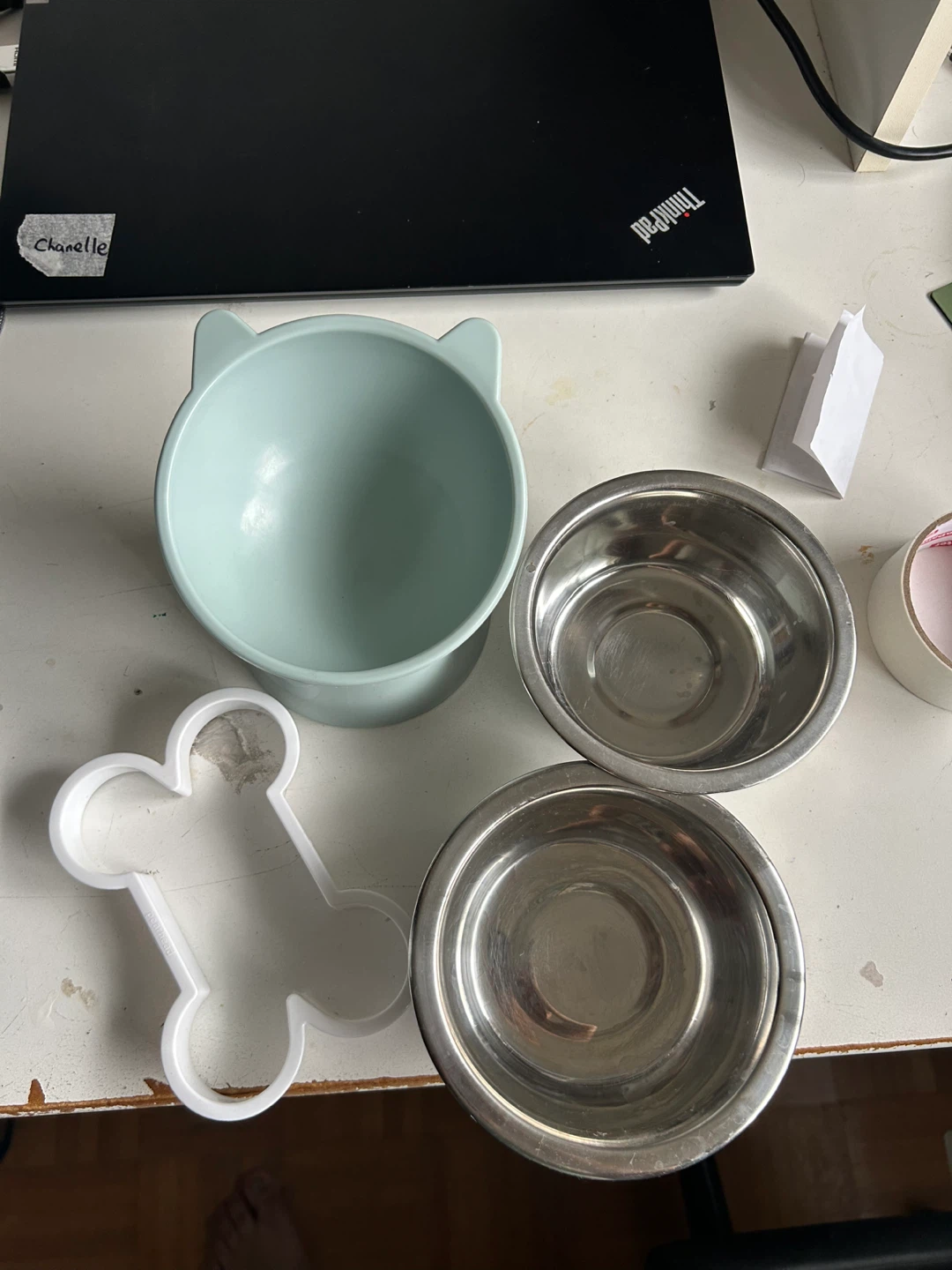 Pet Food Bowls & Bone-Shaped Cookie Cutter