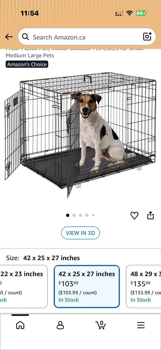 Dog Crate 42" L x 25" W x 27" H