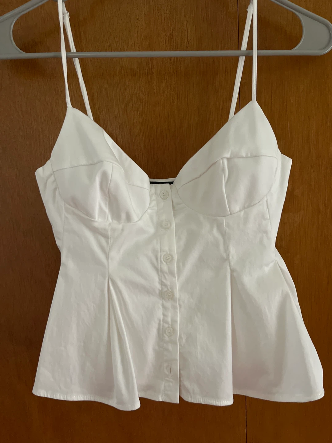 White Corset Top with Buttons Zara XS