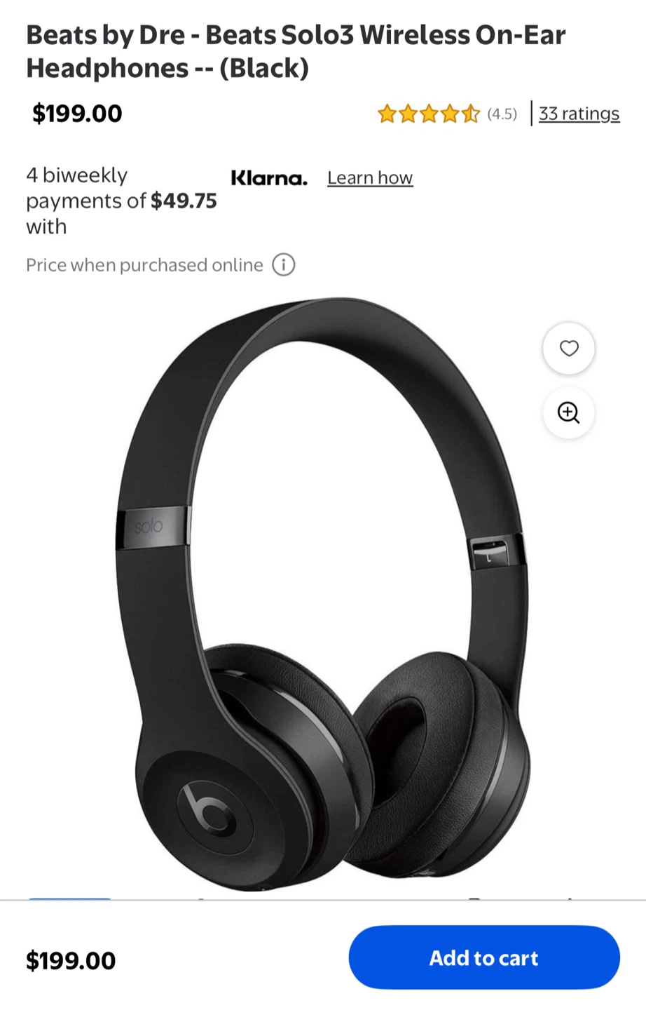 Beats Solo3 Wireless On-Ear Headphones - Black