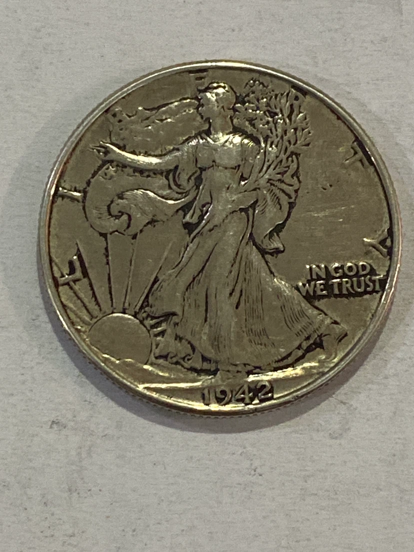 1942 Walking Liberty Silver Half Dollar Coin - photo 2