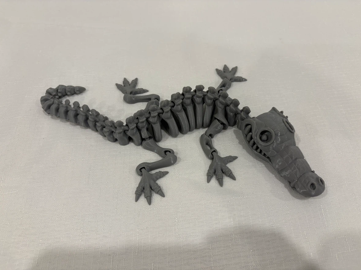 3D Printed Articulated Skeleton Lizard Toy