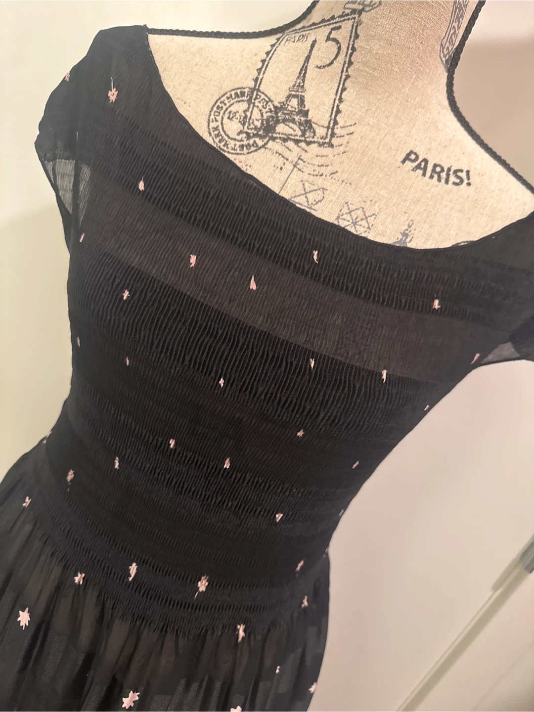 Black Floral Smocked  Dress - photo 5