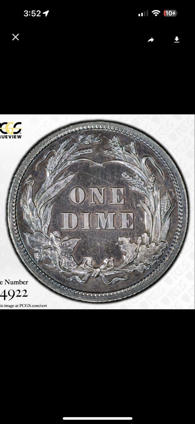 1901 PCGS PR65 Barber Dime - photo 5