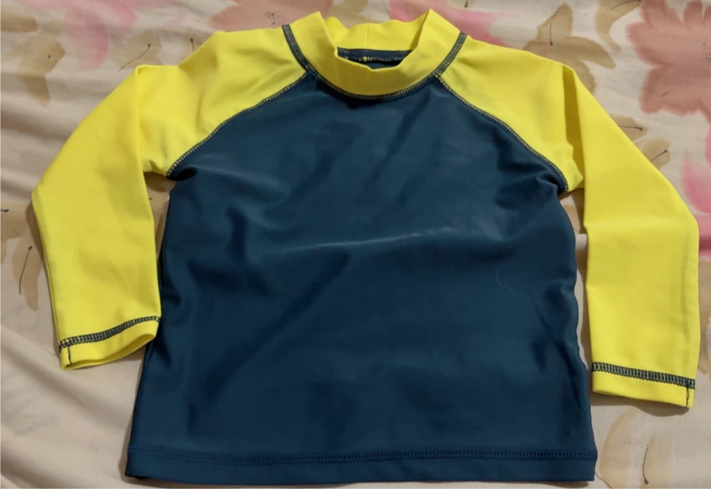 Carter's Blue & Yellow Rash Guard Swim Shirt - 12 Months - photo 2