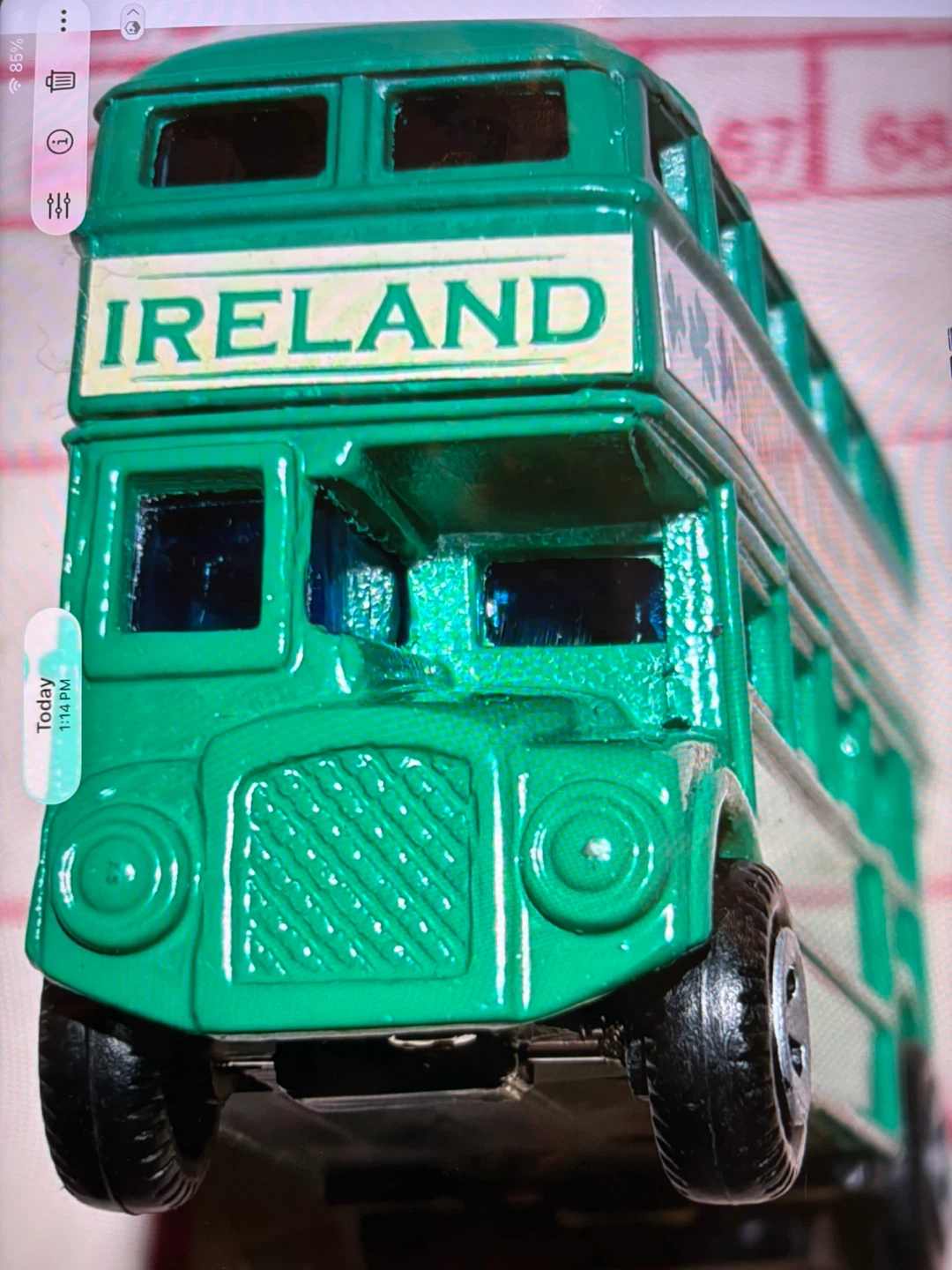 Irish Tour Bus Green Collectible Die Cast Metal Model Code 00054 - photo 2