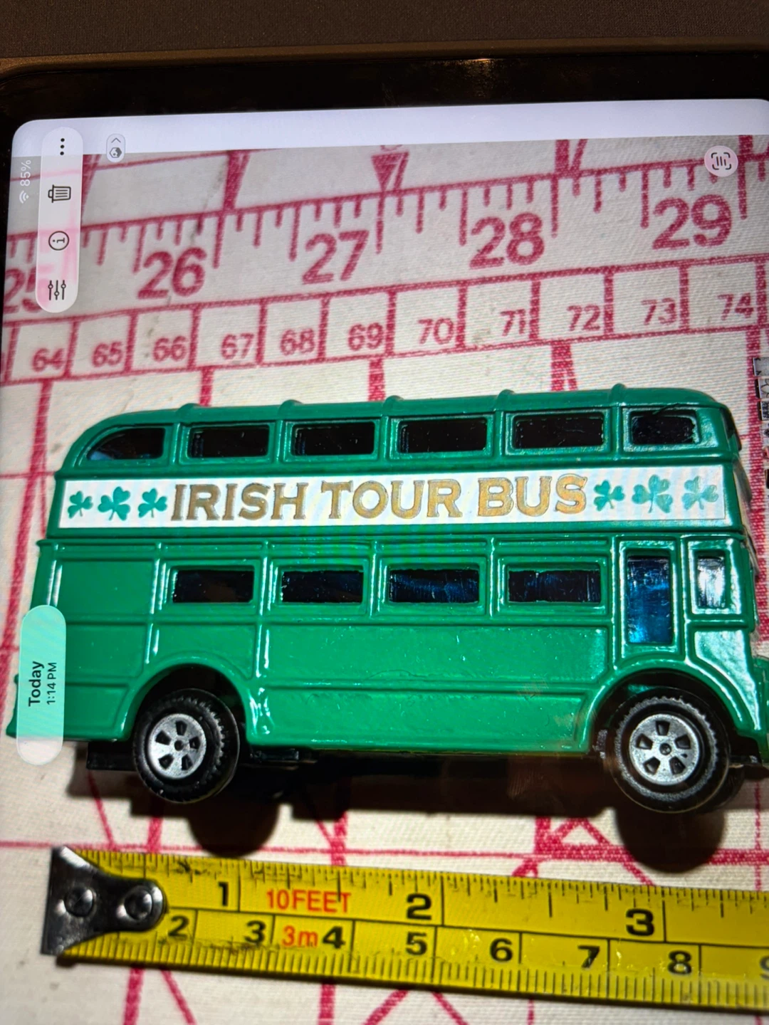 Irish Tour Bus Green Collectible Die Cast Metal Model Code 00054 - photo 3