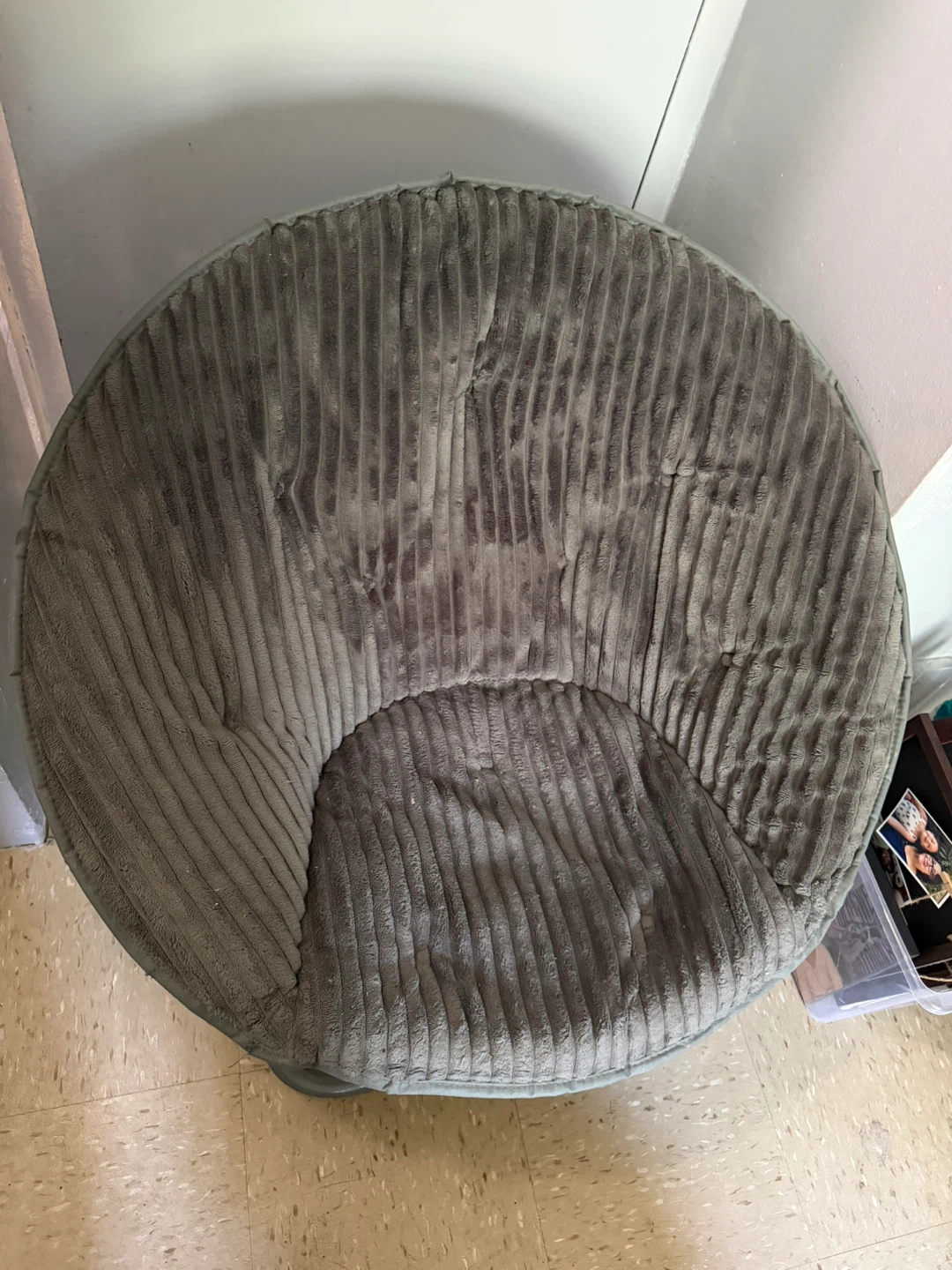 Gray Corduroy Moon Chair