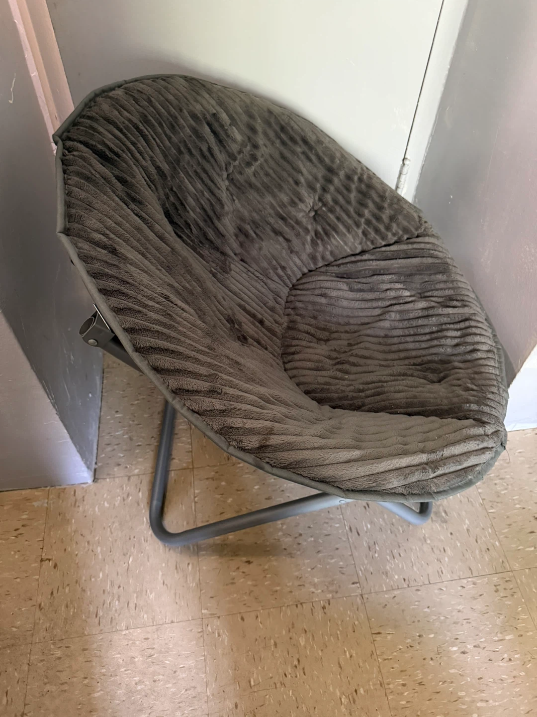 Gray Corduroy Moon Chair - photo 2