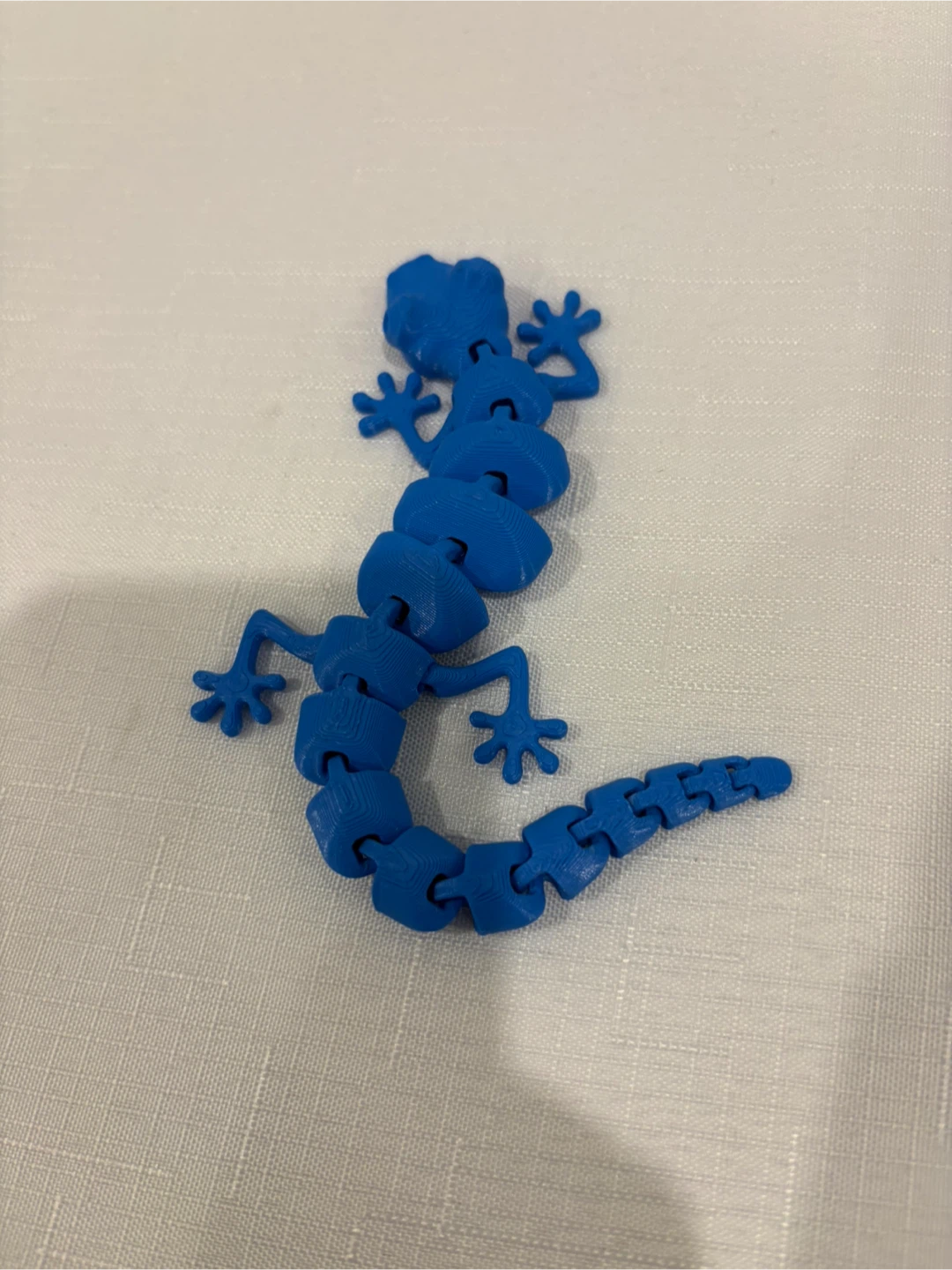 3D printed Blue Articulated Gecko Fidget Toy