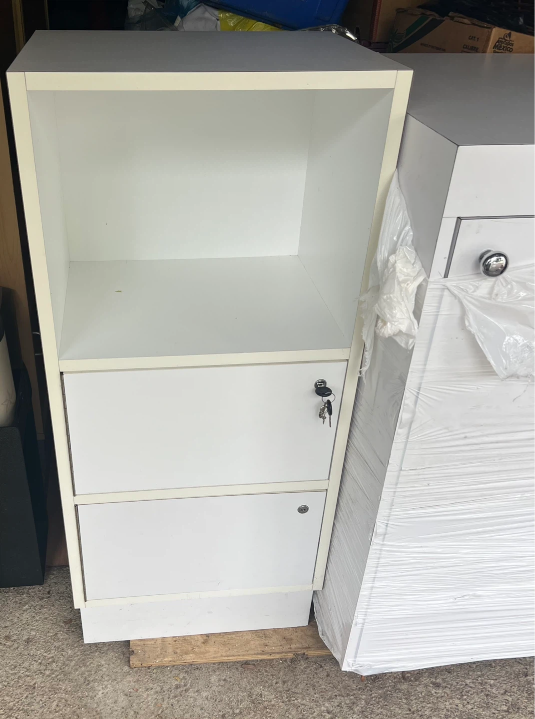 White Storage Cabinets with Drawers - photo 3