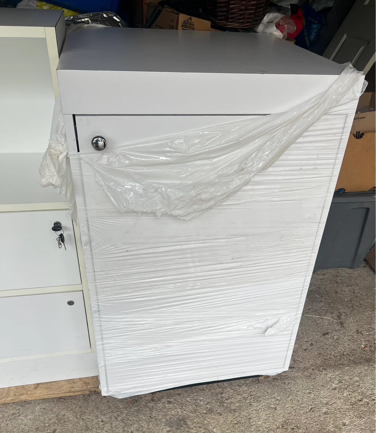 White Storage Cabinets with Drawers - photo 2