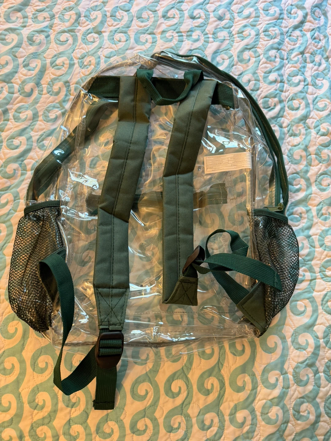 Clear Backpack with Green Trim - photo 2