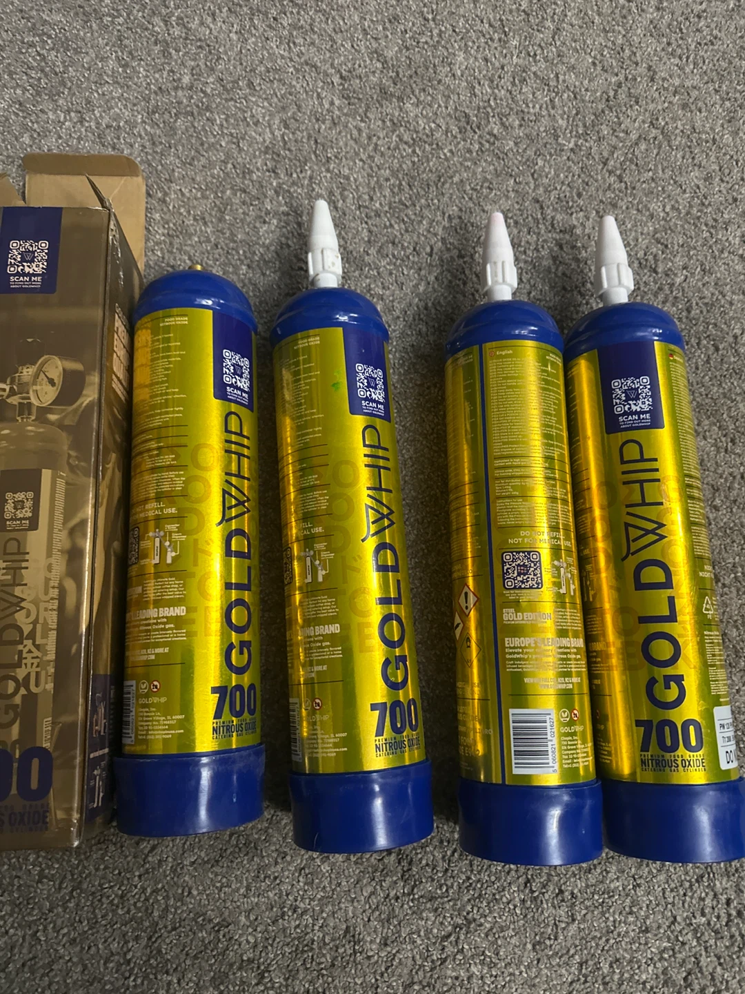 Used GoldWhip 700g Nitrous Oxide Cylinders (4-Pack) - photo 5