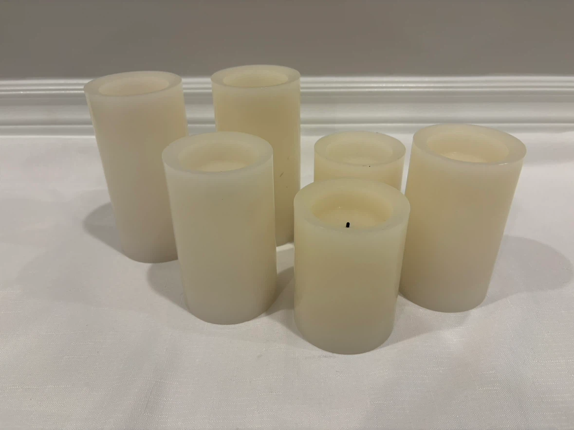 Set of 6 LED Pillar Candles