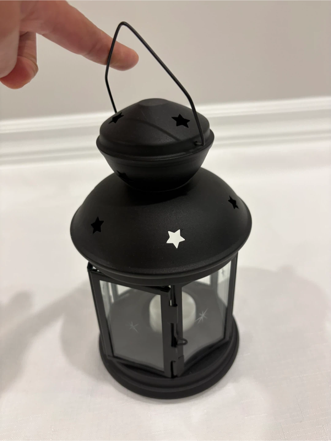 Black Star Accent Lantern with LED Candle - photo 2