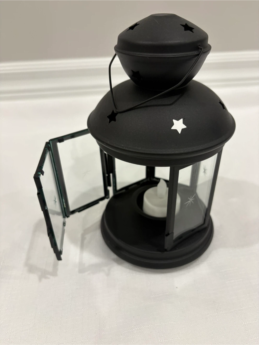 Black Star Accent Lantern with LED Candle - photo 3