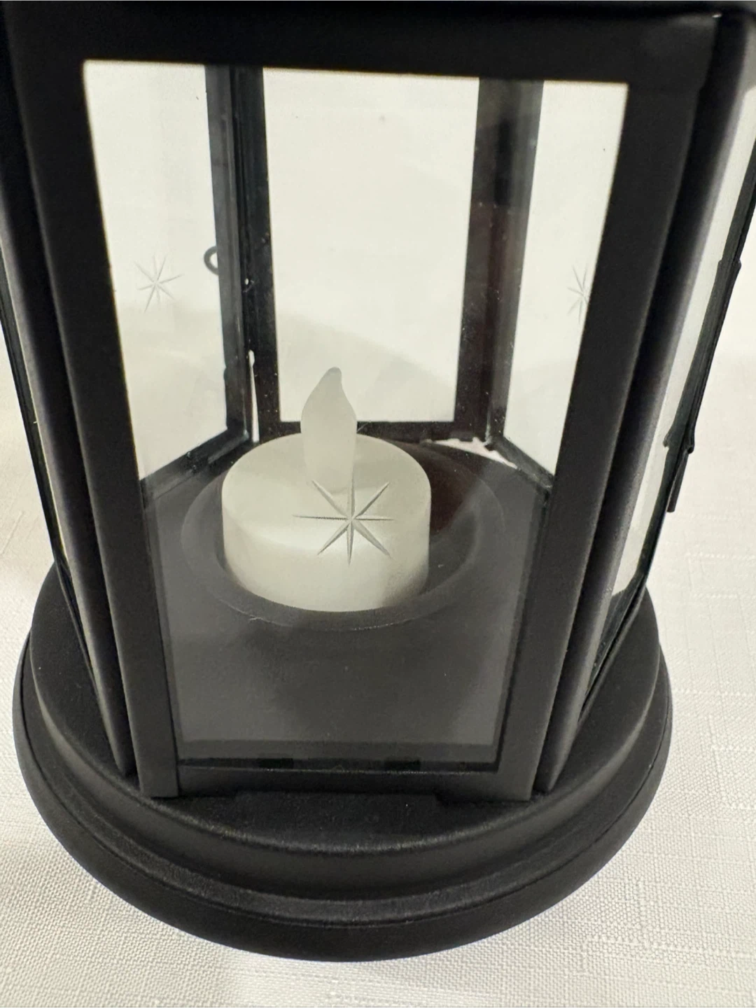 Black Star Accent Lantern with LED Candle - photo 5