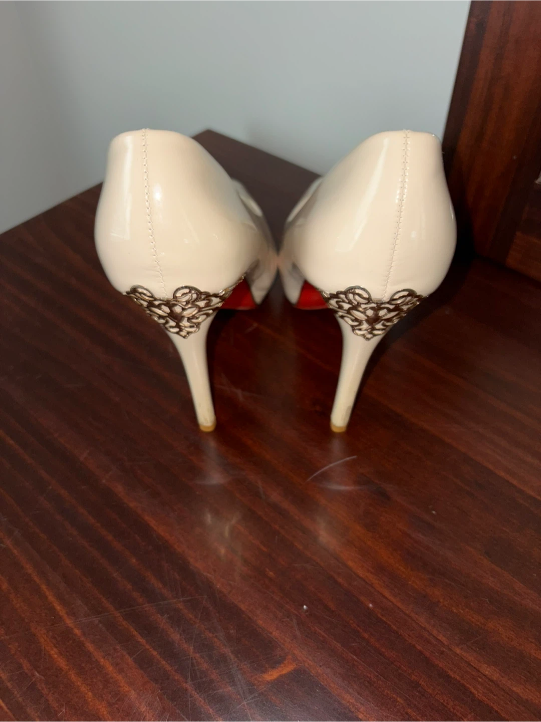 Women's Beige Peep-Toe High Heel Shoes - photo 2