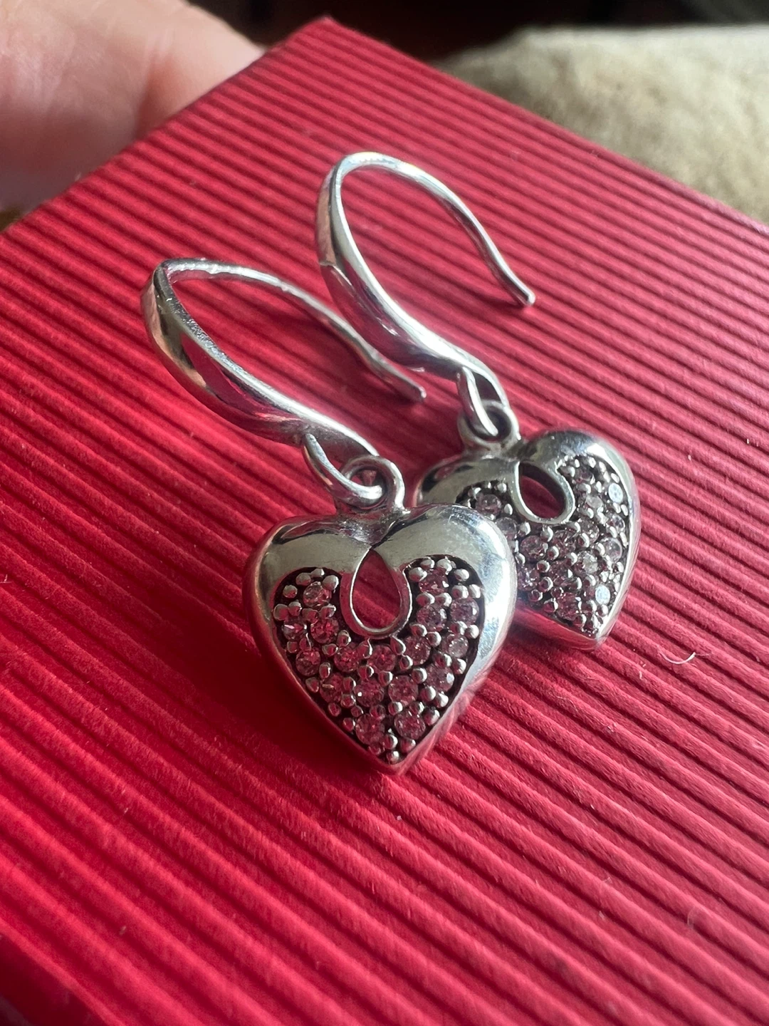 925 Silver Heart Earrings with zirconia