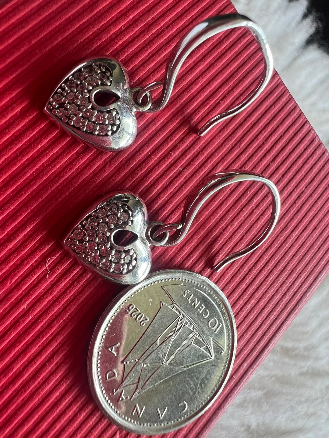 925 Silver Heart Earrings with zirconia - photo 2
