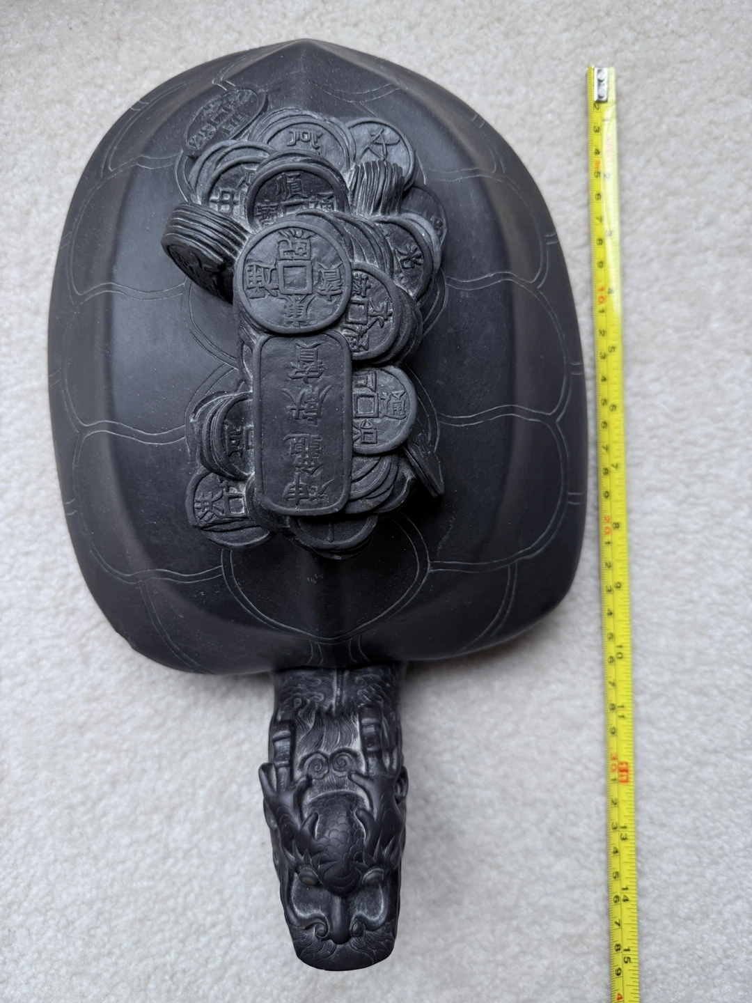 Antique Chinese large Black Turtle Dragon inkstone - photo 3