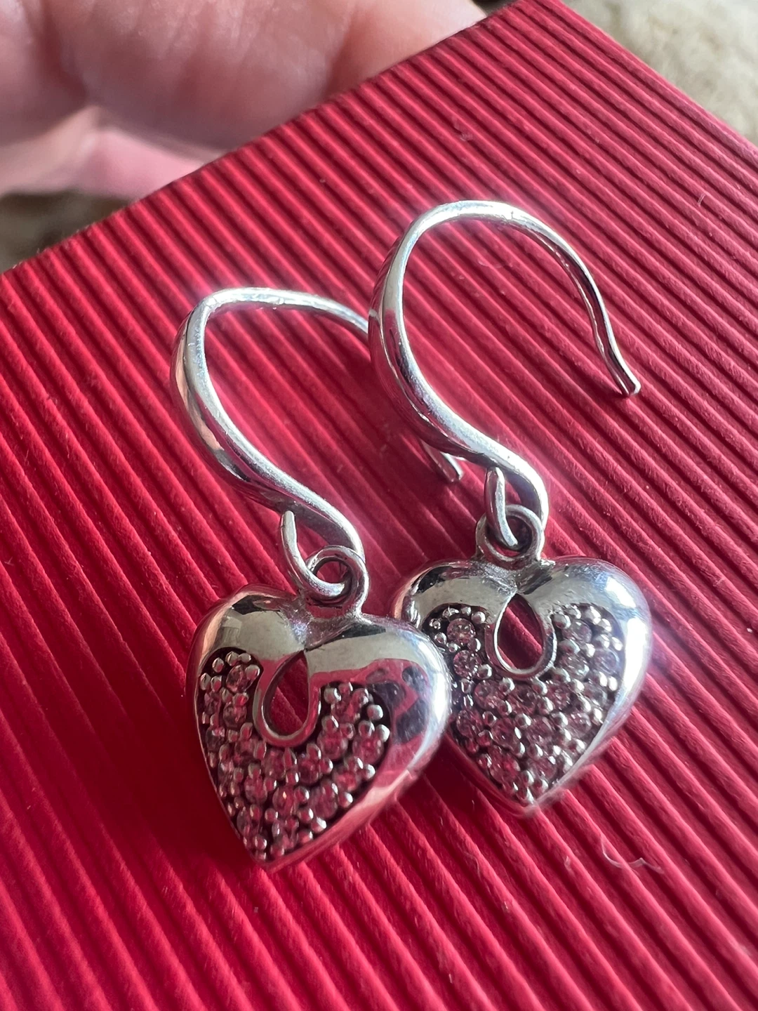 925 Silver Heart Earrings with zirconia - photo 4