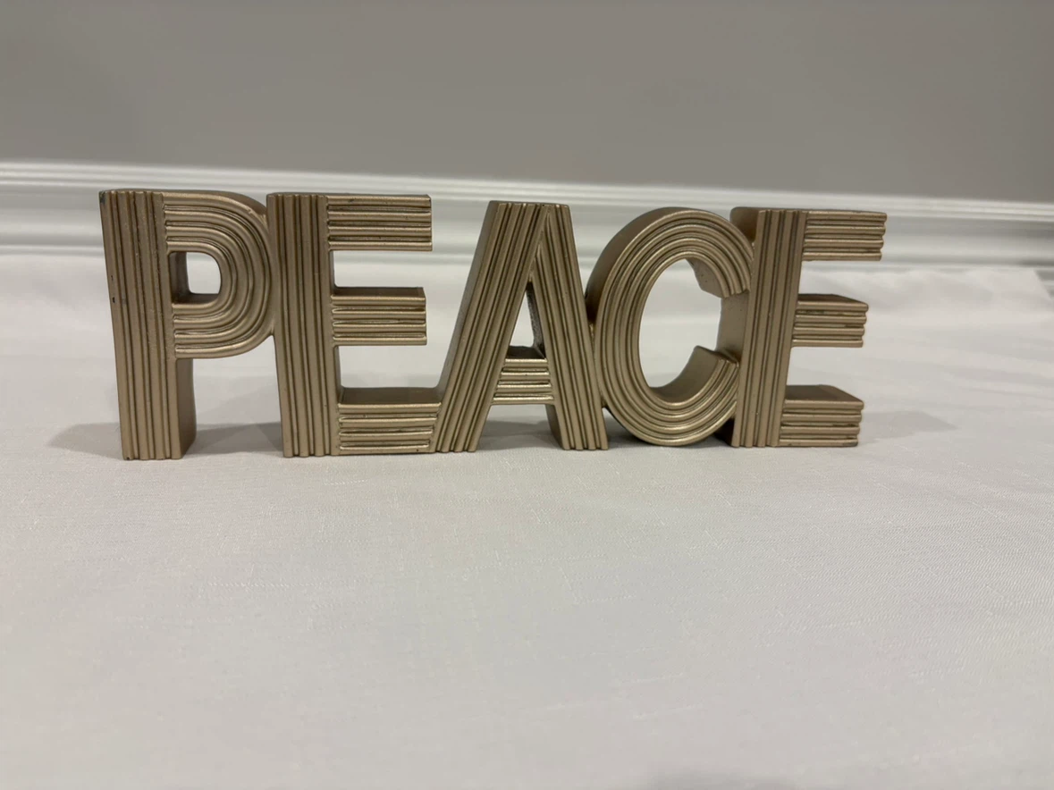 Gold PEACE Decorative Word Sign - photo 2