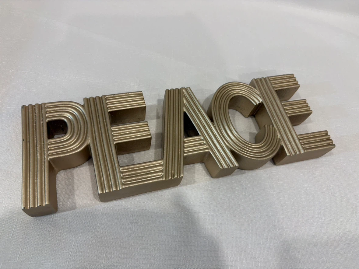 Gold PEACE Decorative Word Sign - photo 3