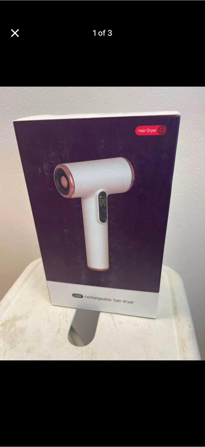 White USB Rechargeable Hair Dryer
