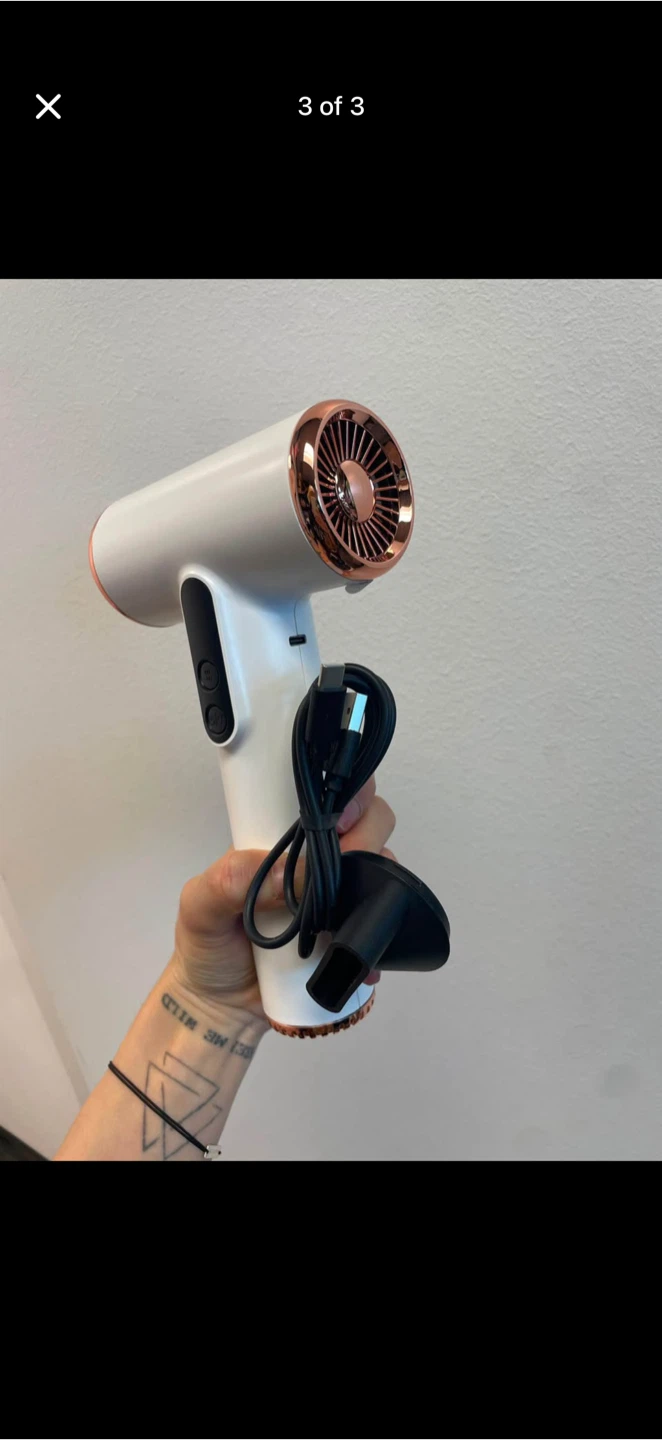 White USB Rechargeable Hair Dryer - photo 3