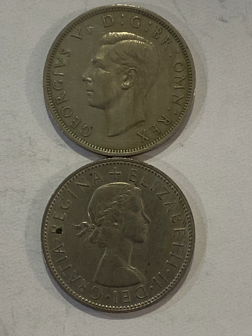 Two British Half Crown Coins - 1949 and 1962