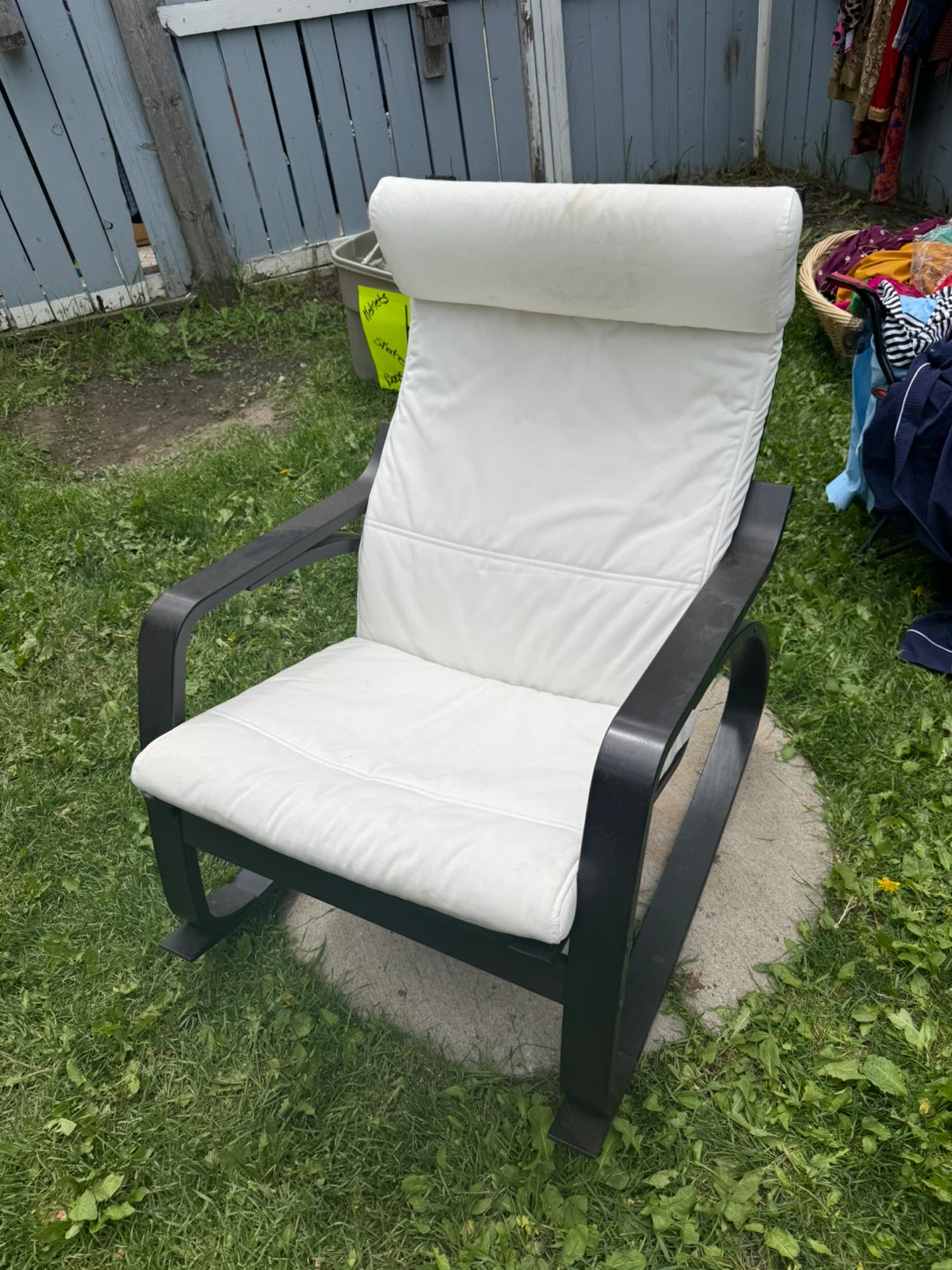 White Rocker Chair with Black Frame