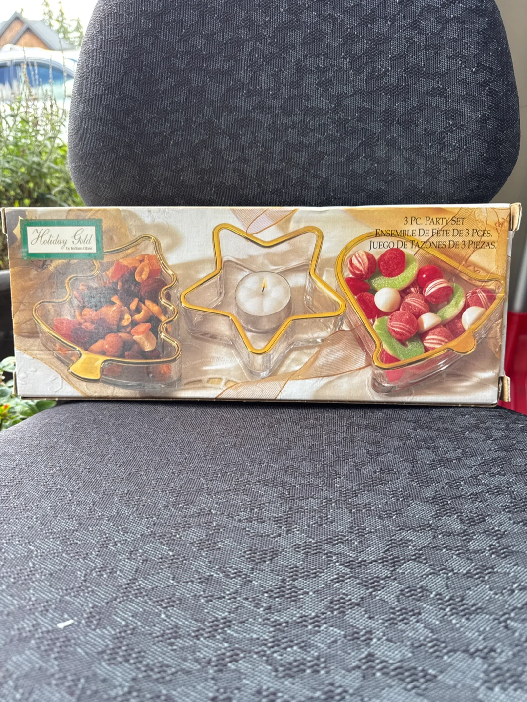 Two items -Holiday Gold 3 Pc Party Set