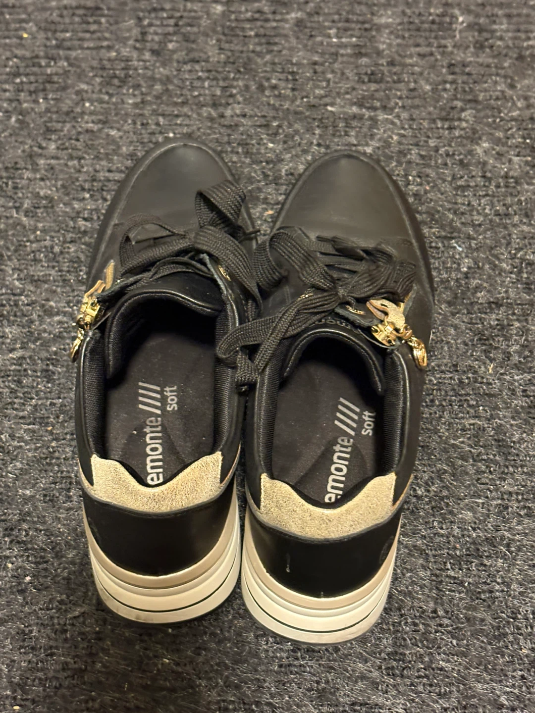 Remonte Black Leather Sneakers with Side Zip - photo 3