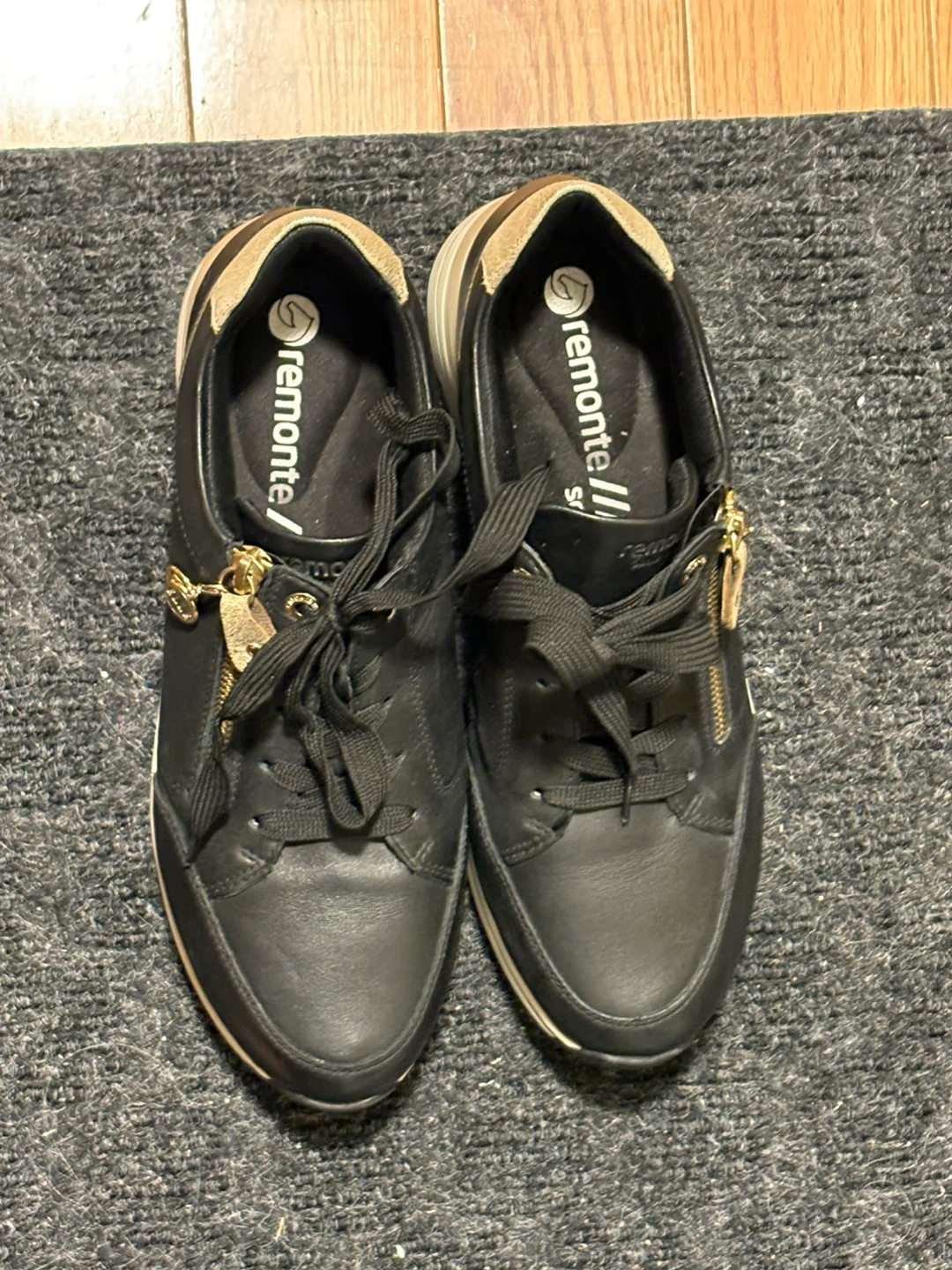 Remonte Black Leather Sneakers with Side Zip - photo 5