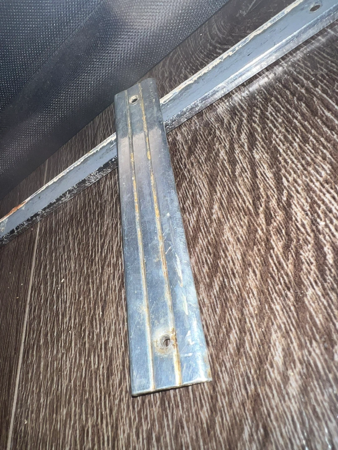 Vintage 1950s Ribbed Metal Table Trim
