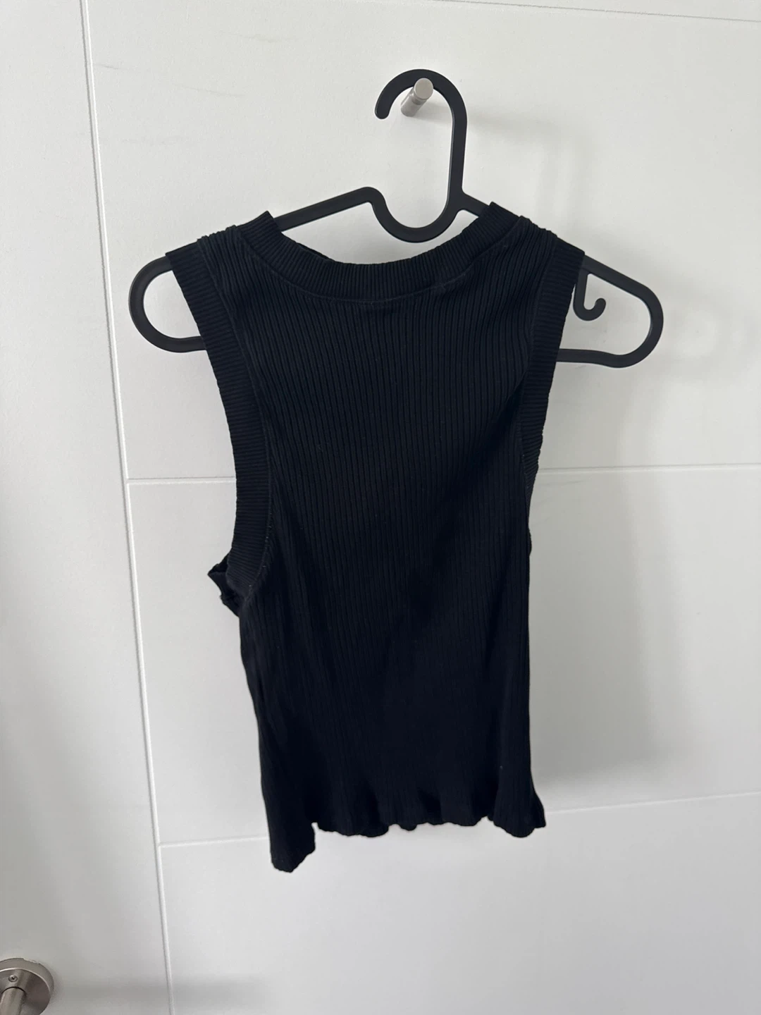 Black Ribbed Tank Top - Zara Size M